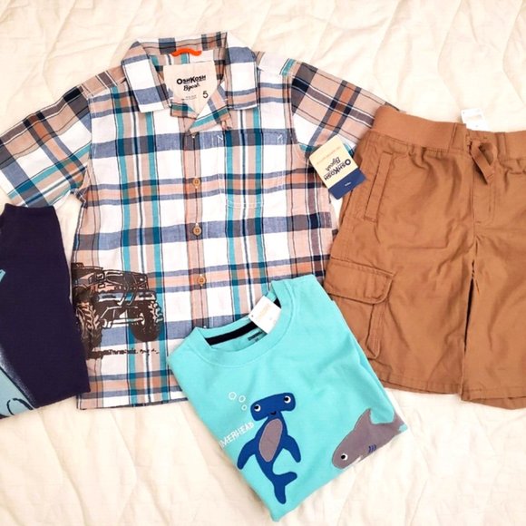 Nwt Gymboree Gap Bundle Boys 5 5T Summer Lot Outfit Shorts set Top Tee Shirt - Picture 7 of 16
